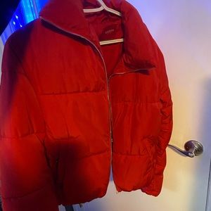 Guess red puffer jacket